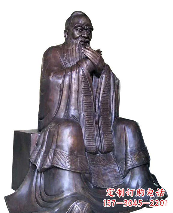 南阳作揖孔子青铜像