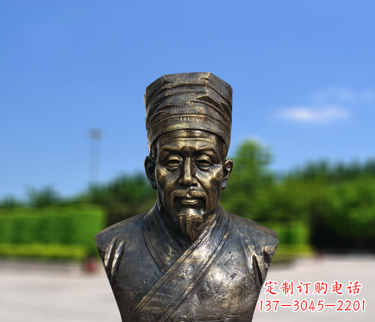 南阳名医李时珍半身像铜雕