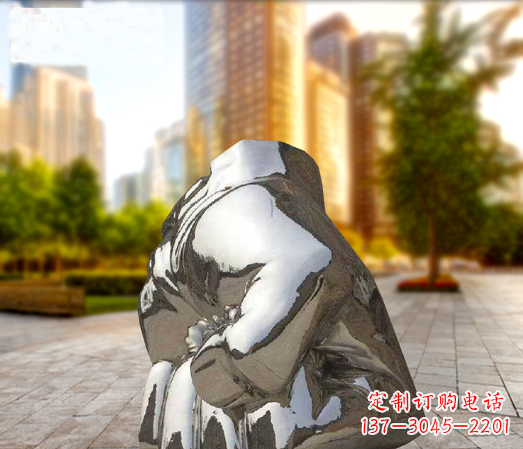 南阳小区不锈钢拳头景观雕塑
