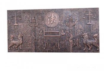 南阳紫铜法字獬豸浮雕